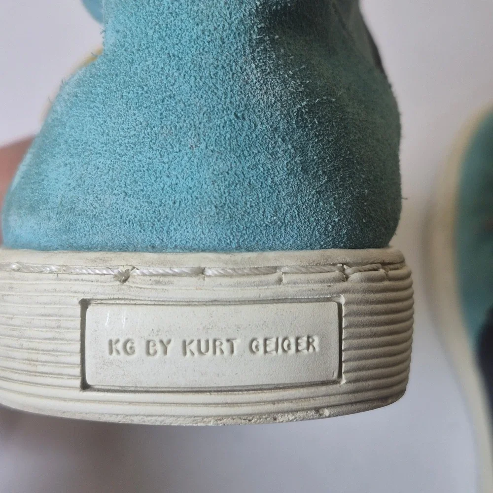 KG Kurt Geiger High Top Sneakers Mens 43 (US 10.5) Blue Suede Leather
